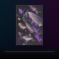 Chromatic Afterimage Quarry original KOSVYRE poster displayed in a dark psychedelic gallery setting