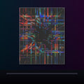 Chromatic Null Loom original KOSVYRE poster displayed in a dark psychedelic gallery setting
