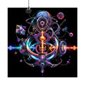 Chromatic Relay original KOSVYRE art print displayed with binder clips