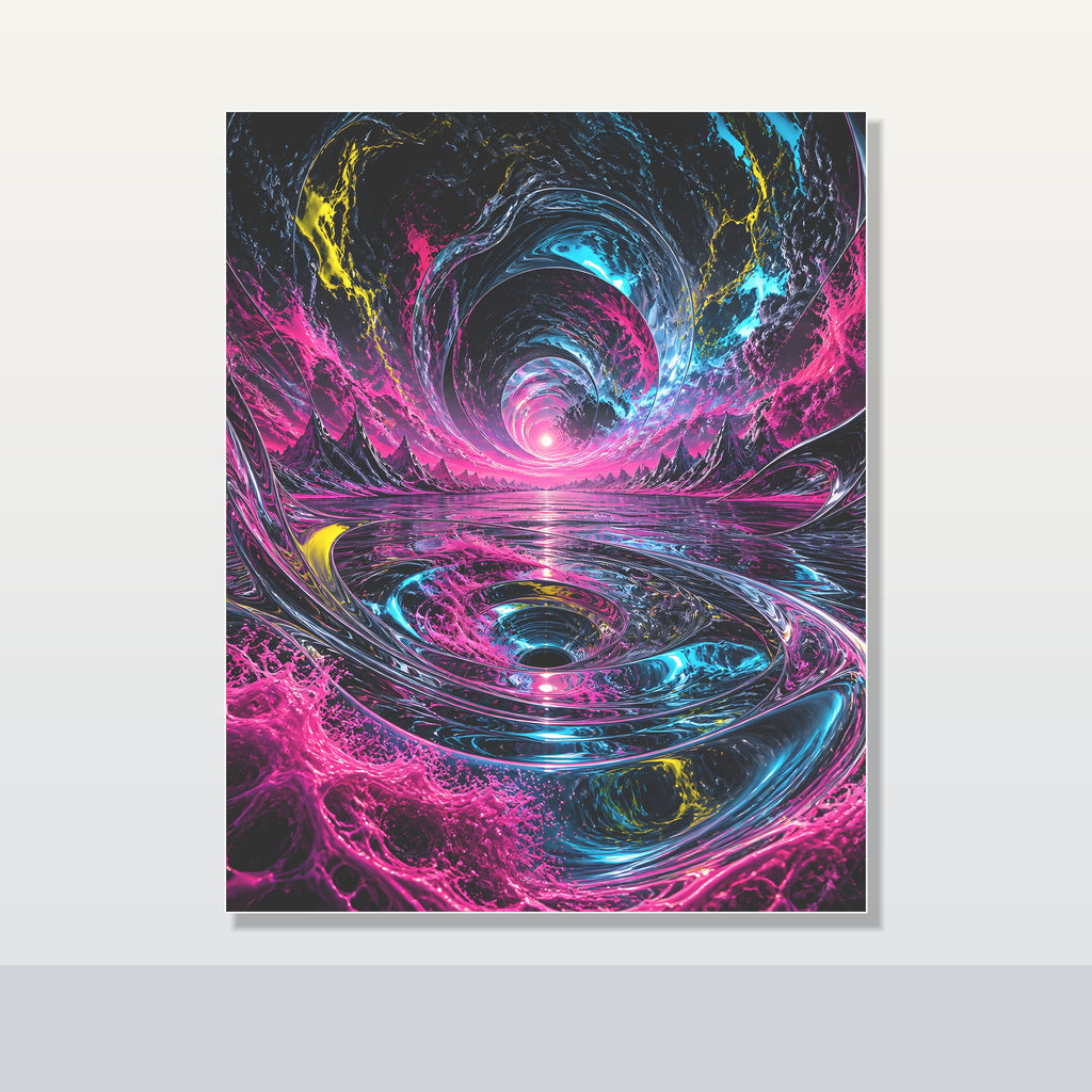 Chromatic Tidal Memory original KOSVYRE poster shown on a clean unframed display