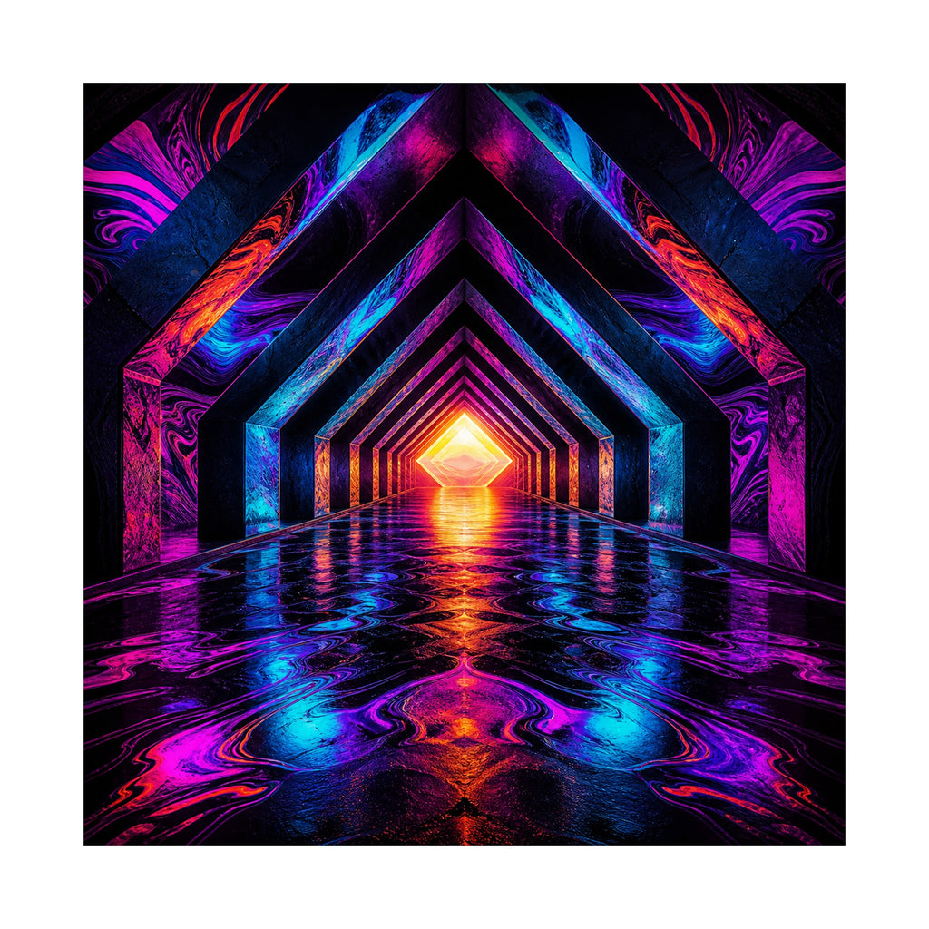 Chromatic Underpass original KOSVYRE art print shown on a clean white display