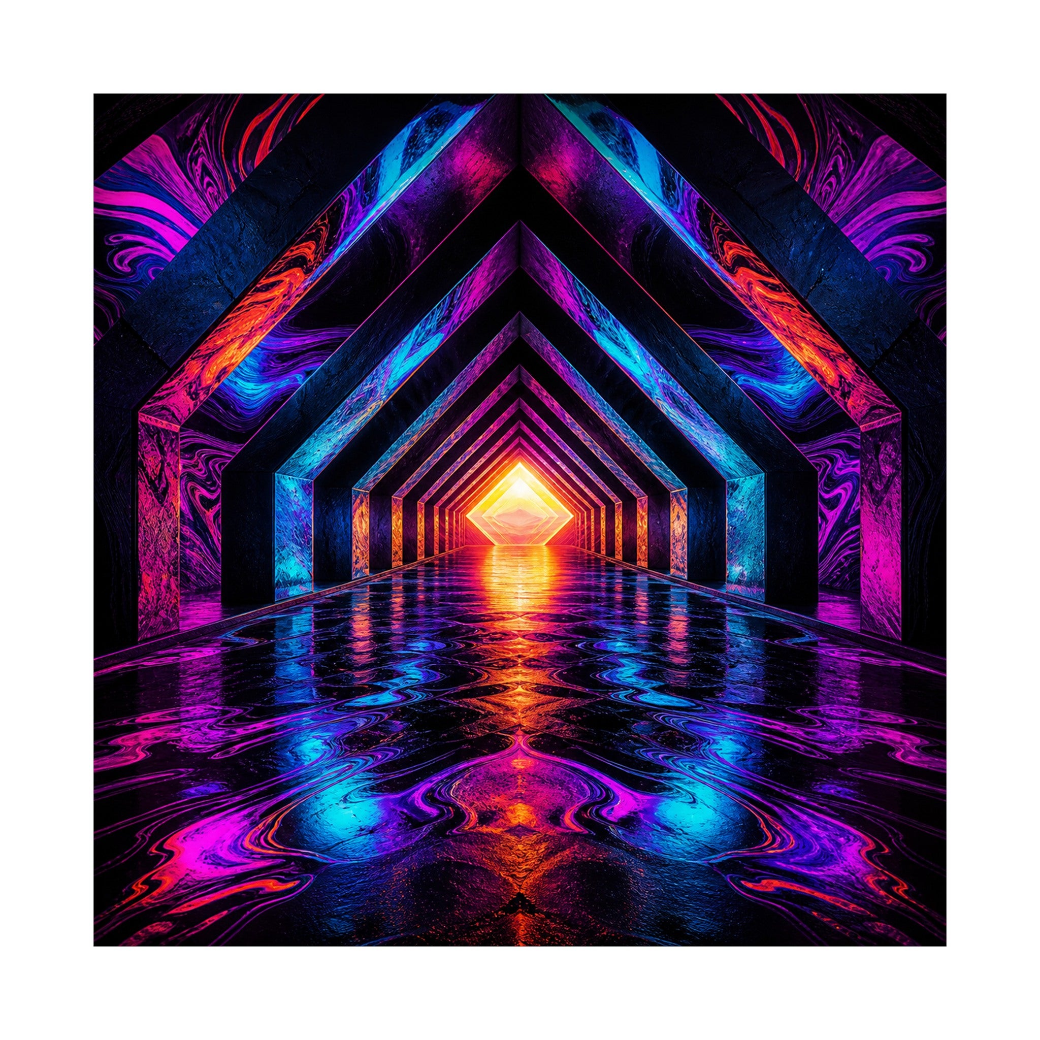 Chromatic Underpass original KOSVYRE art print shown on a clean white display