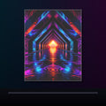 Chromatic Underpass original KOSVYRE poster displayed in a dark psychedelic gallery setting