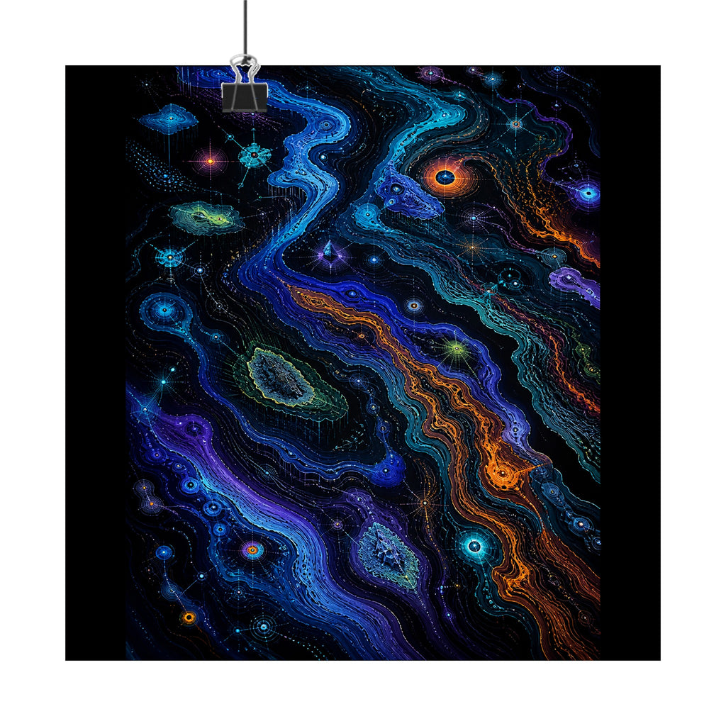 Chromatic Weather Ledger original KOSVYRE art print displayed with binder clips