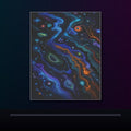 Chromatic Weather Ledger original KOSVYRE poster displayed in a dark psychedelic gallery setting