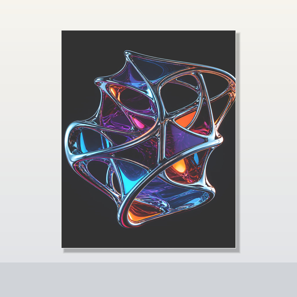 Chrome Lattice Vessel original KOSVYRE poster shown on a clean unframed display