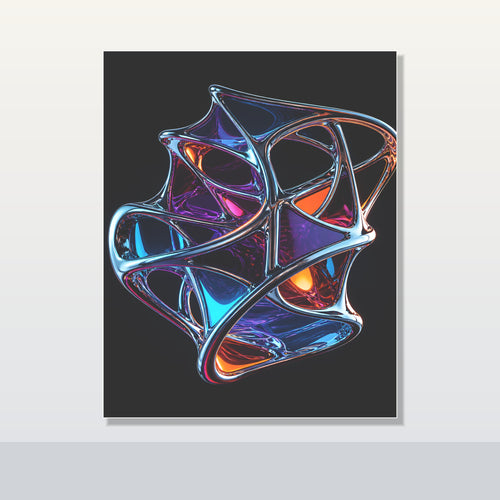 Chrome Lattice Vessel original KOSVYRE poster shown on a clean unframed display