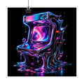 Chrome Memory Arcade original KOSVYRE art print displayed with binder clips