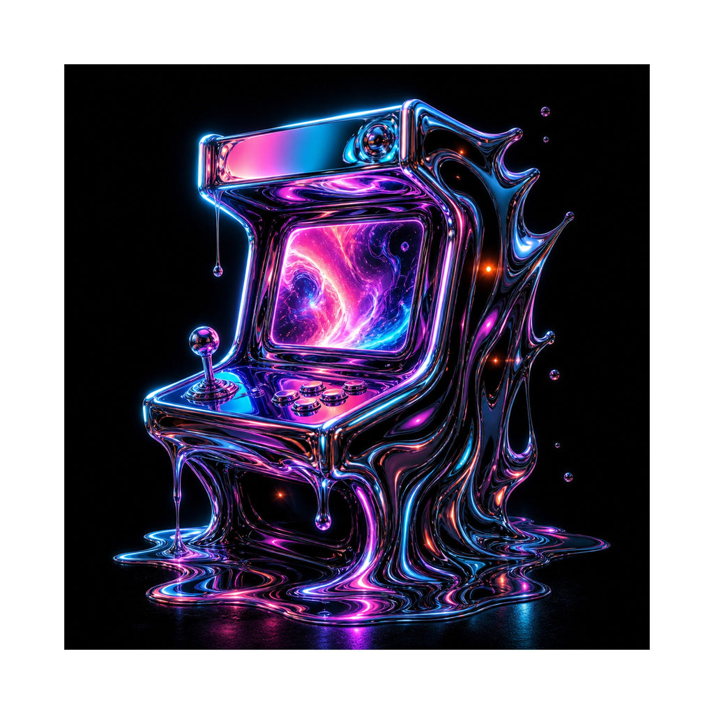 Chrome Memory Arcade original KOSVYRE art print shown on a clean white display