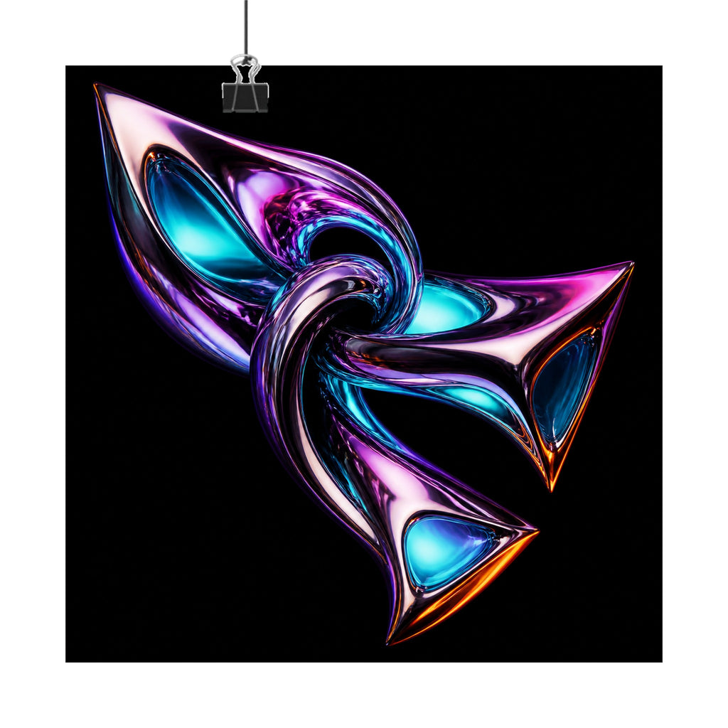 Chrome Meridian Knot original KOSVYRE art print displayed with binder clips