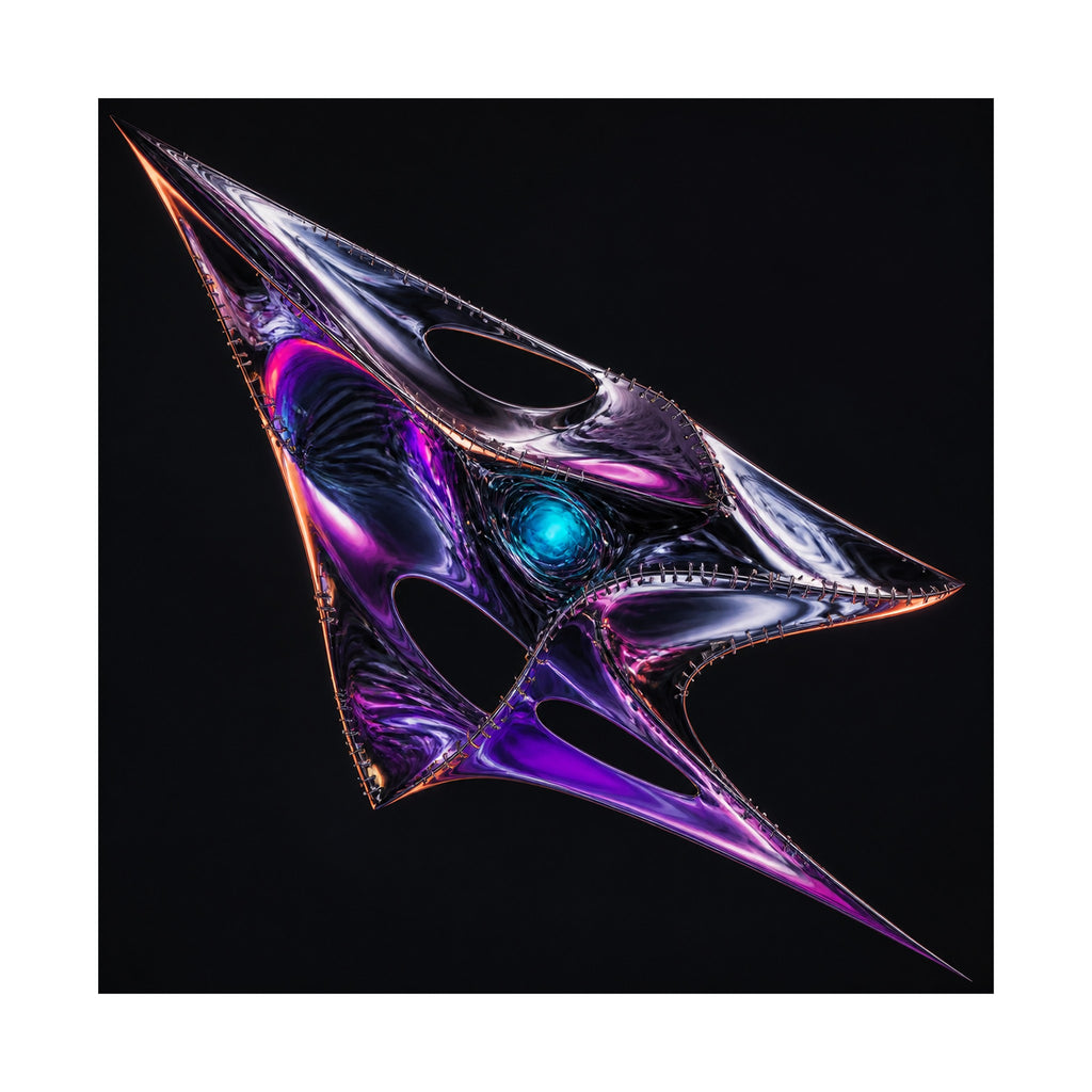 Chrome Suture Kite original KOSVYRE art print shown on a clean white display