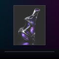 Chrome Vessel Nocturne original KOSVYRE poster displayed in a dark psychedelic gallery setting