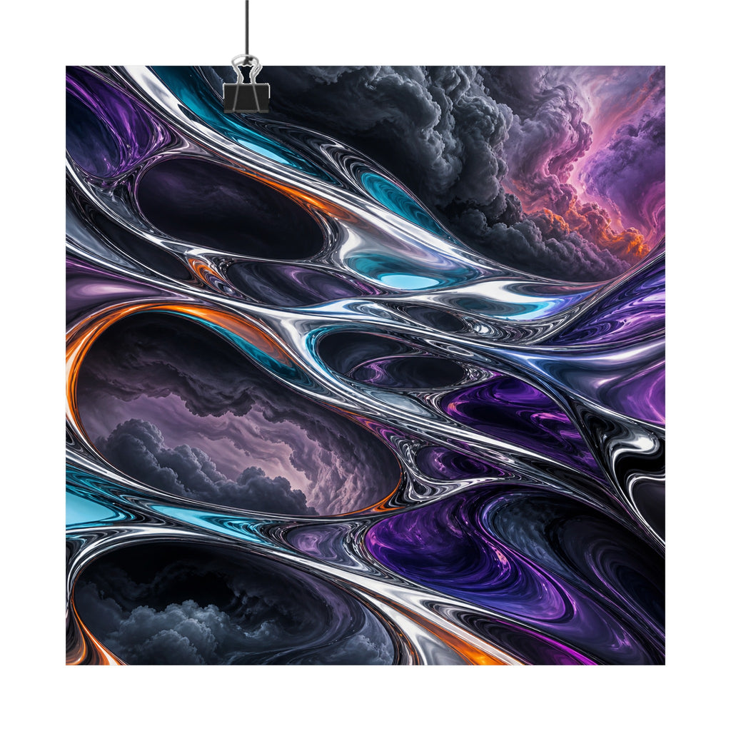 Chrome Weather Loom original KOSVYRE art print displayed with binder clips