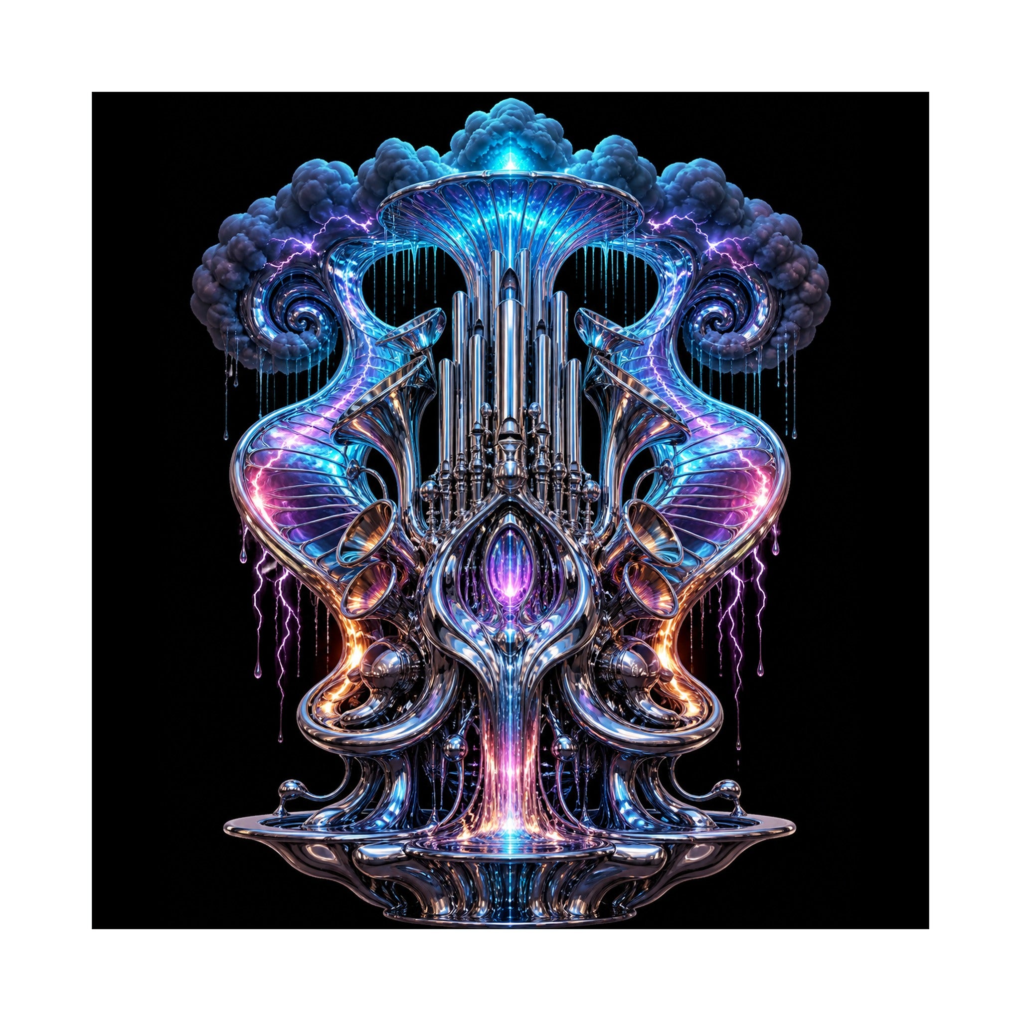 Chrome Weather Organ original KOSVYRE art print shown on a clean white display