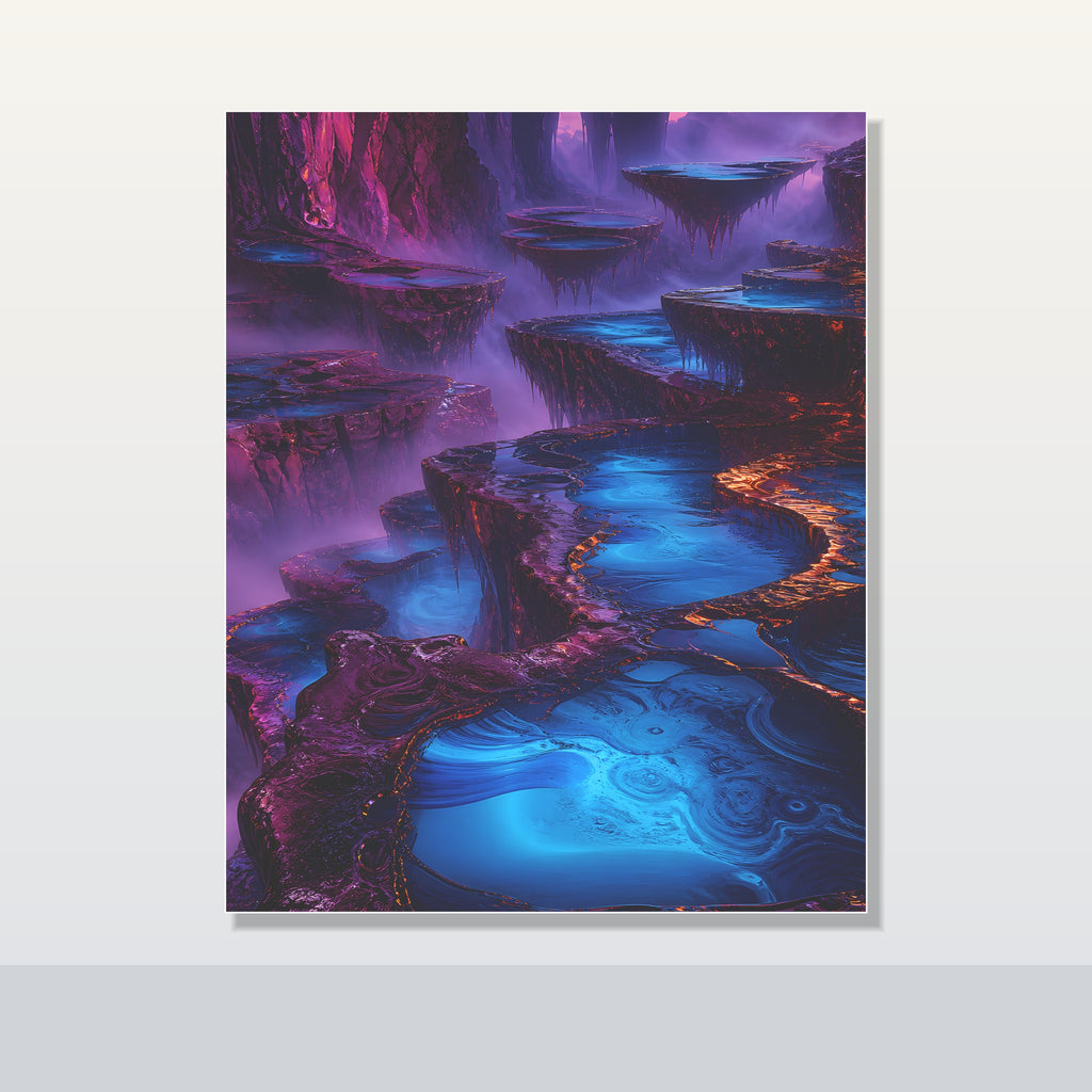 Cobalt Liminal Reservoir original KOSVYRE poster shown on a clean unframed display