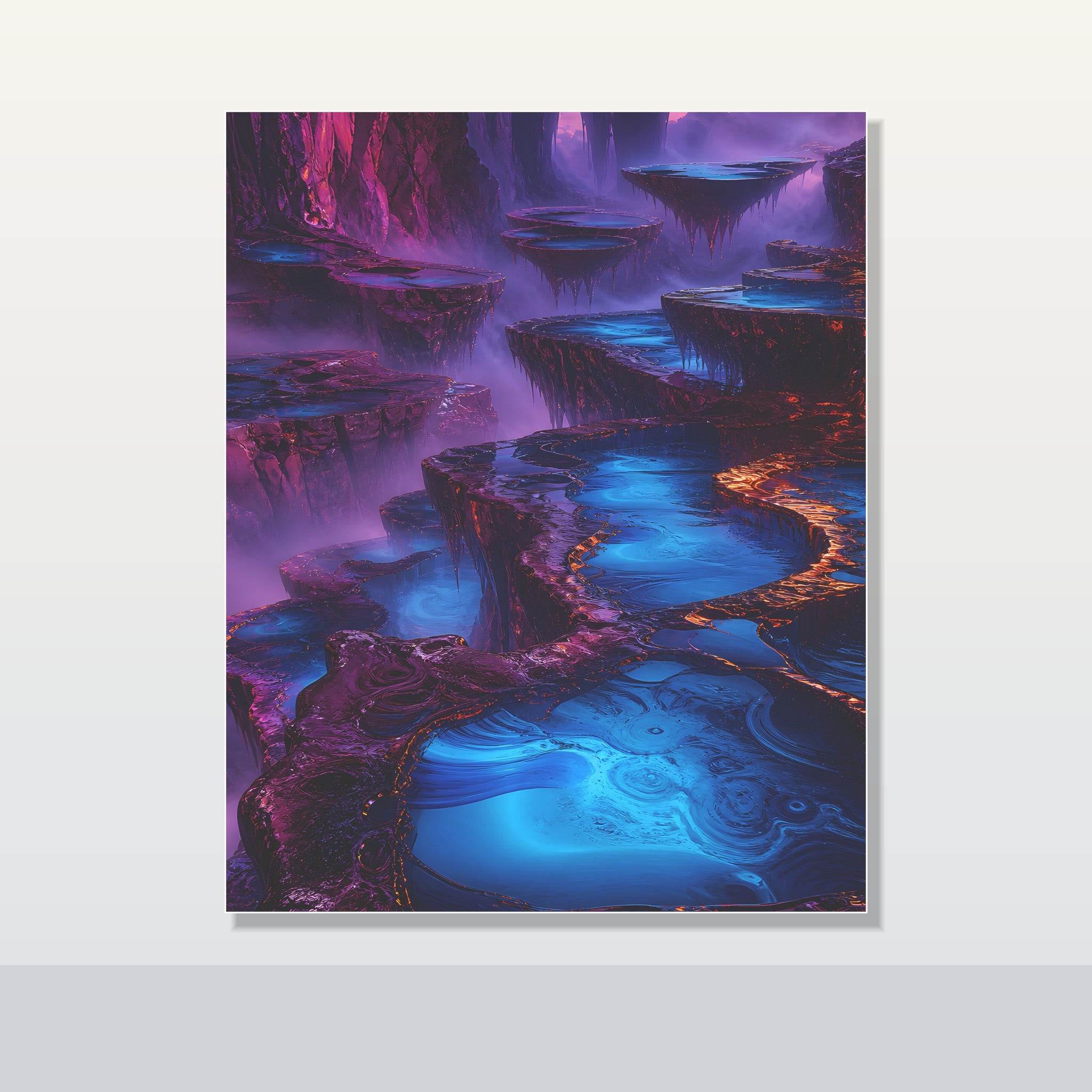 Cobalt Liminal Reservoir original KOSVYRE poster shown on a clean unframed display