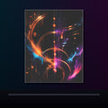 Copper Night Meridian original KOSVYRE poster displayed in a dark psychedelic gallery setting