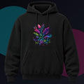 Corrupted Garden Protocol original KOSVYRE design on a black hoodie against a graphite studio background