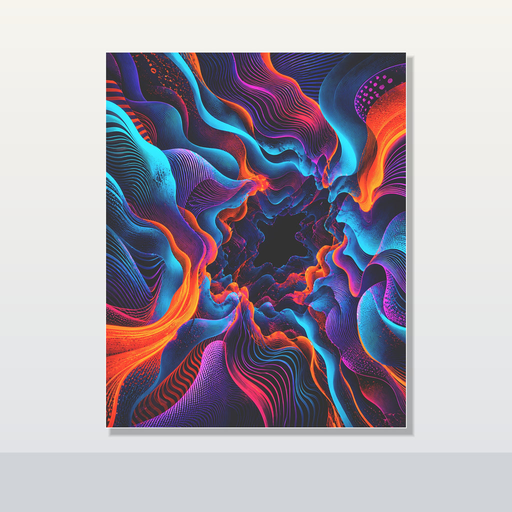 Cyan Bloom Parallax original KOSVYRE poster shown on a clean unframed display