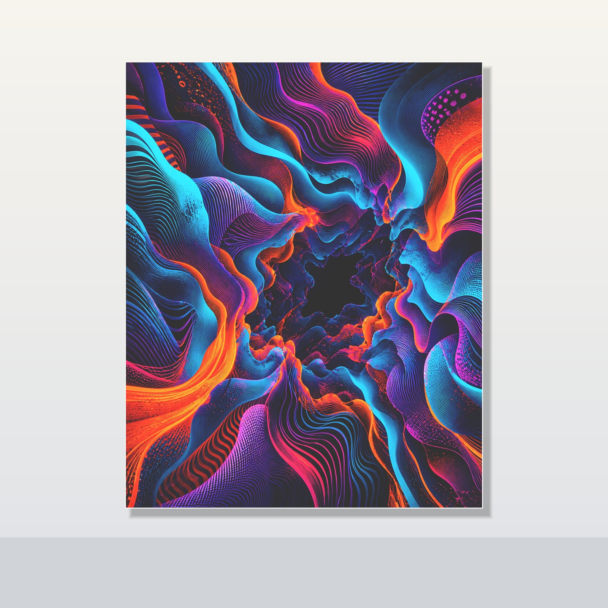 Cyan Bloom Parallax original KOSVYRE poster shown on a clean unframed display