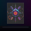 Deep Space Dialtone original KOSVYRE poster displayed in a dark psychedelic gallery setting