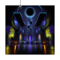 Duskless Atrium original KOSVYRE art print displayed with binder clips
