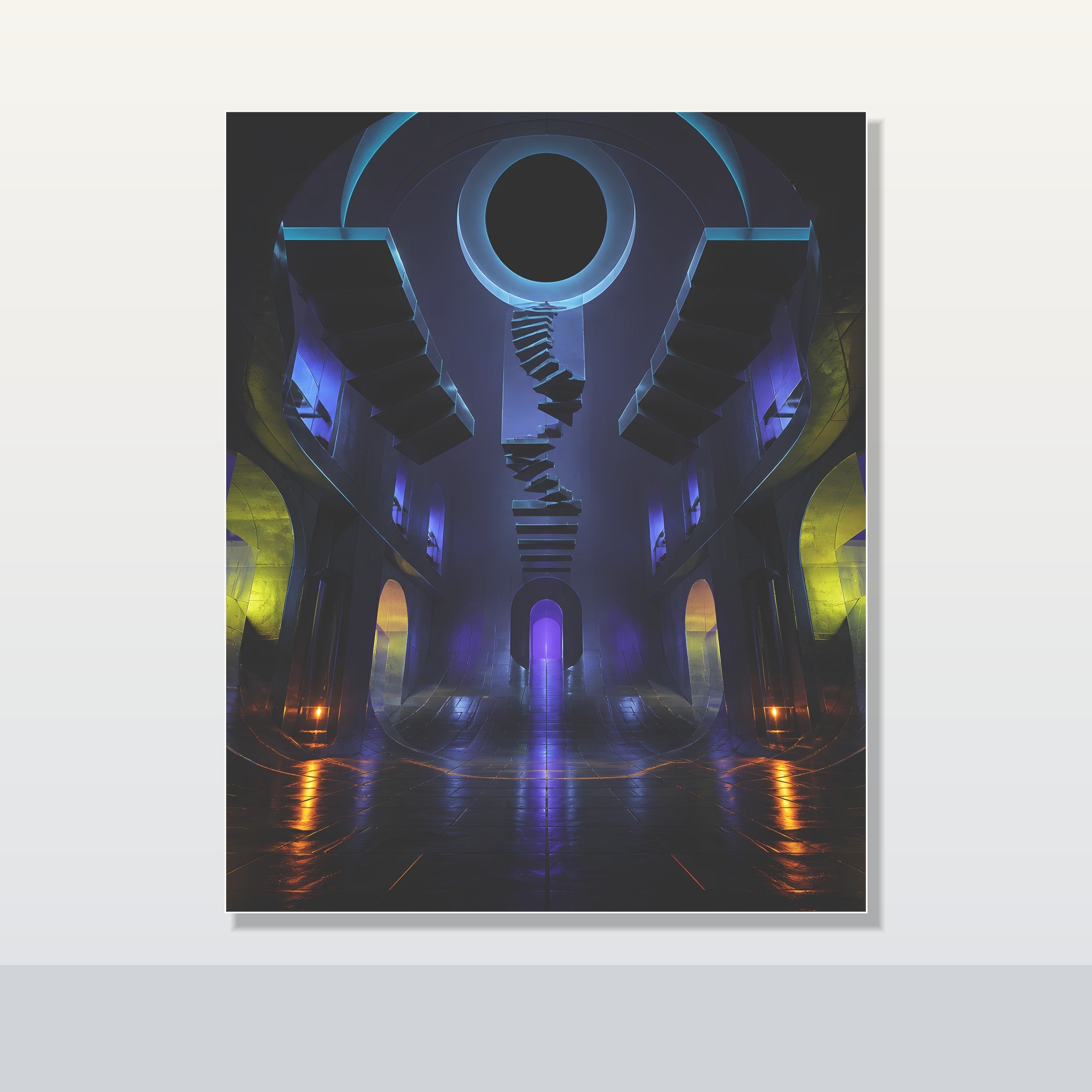 Duskless Atrium original KOSVYRE poster shown on a clean unframed display