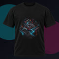 Echoes in the Salt Machine original KOSVYRE design on a black graphic tee against a graphite studio background