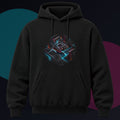 Echoes in the Salt Machine original KOSVYRE design on a black hoodie against a graphite studio background