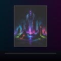 Electric Ruins original KOSVYRE poster displayed in a dark psychedelic gallery setting