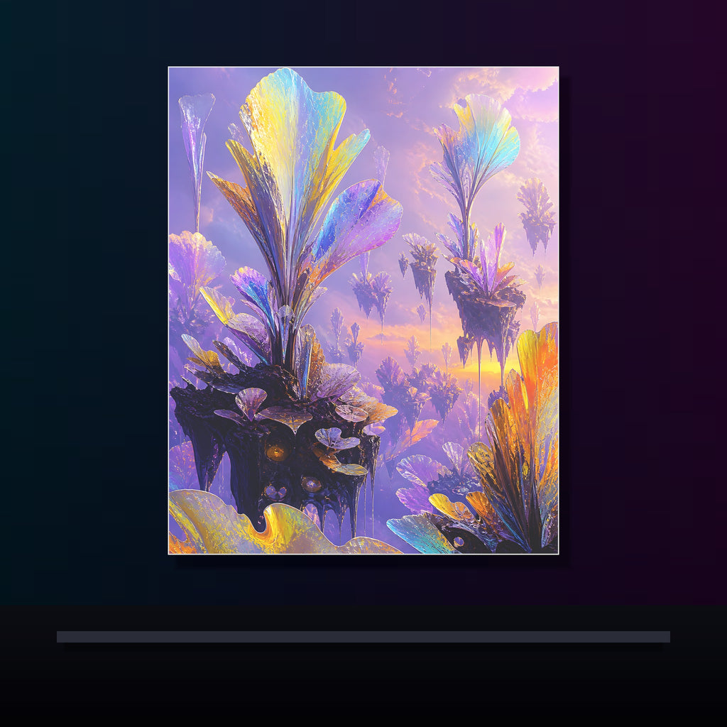 Elsewhere Orchard original KOSVYRE poster displayed in a dark psychedelic gallery setting