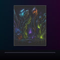 Entropy Garden original KOSVYRE poster displayed in a dark psychedelic gallery setting