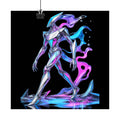 Faceted Tide Walker original KOSVYRE art print displayed with binder clips