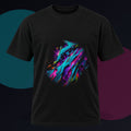 Feral Geometry Index original KOSVYRE design on a black graphic tee against a graphite studio background