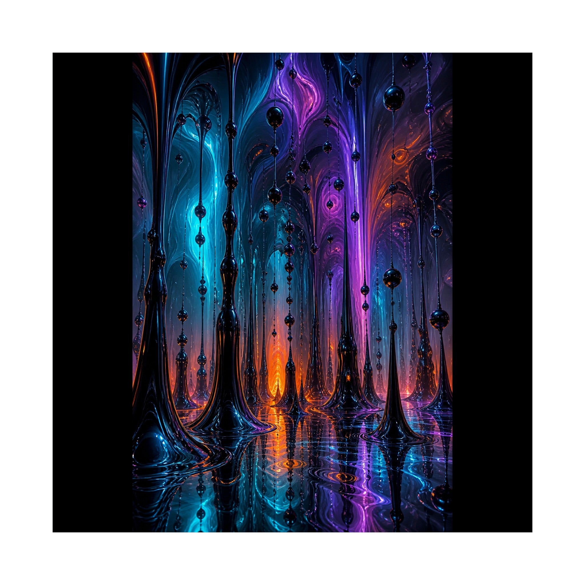 Ferrofluid Cathedral Choir original KOSVYRE art print shown on a clean white display