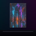 Ferrofluid Cathedral Choir original KOSVYRE poster displayed in a dark psychedelic gallery setting