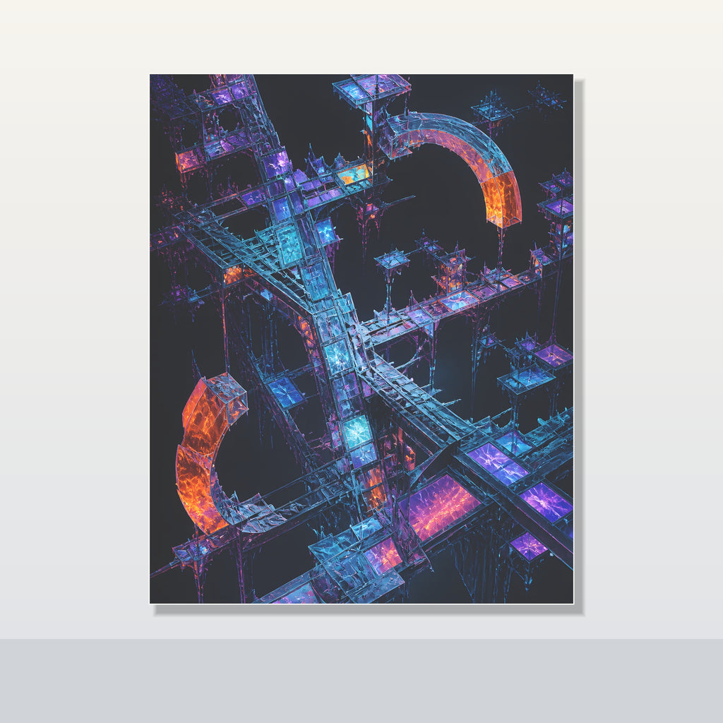 Fractal Halo Scaffold original KOSVYRE poster shown on a clean unframed display