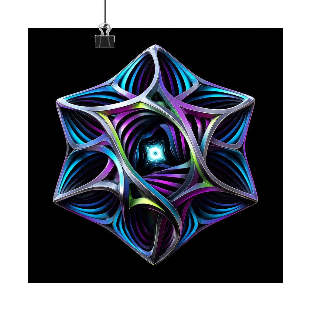 Geometry That Breathes original KOSVYRE art print displayed with binder clips