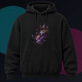 Ghost Circuit Parade original KOSVYRE design on a black hoodie against a graphite studio background