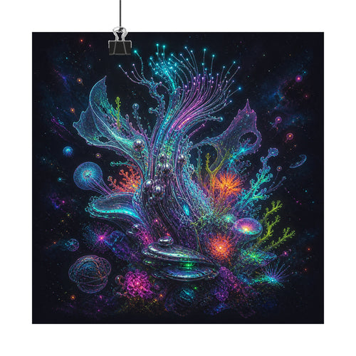 Ghost Circuit Reef original KOSVYRE art print displayed with binder clips