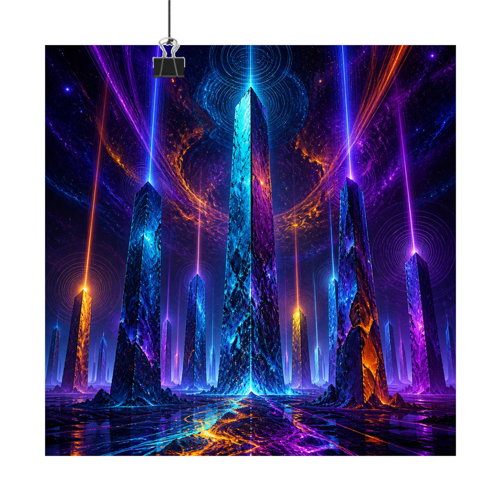 Ghost Geometry original KOSVYRE art print displayed with binder clips
