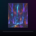 Ghost Geometry original KOSVYRE poster displayed in a dark psychedelic gallery setting