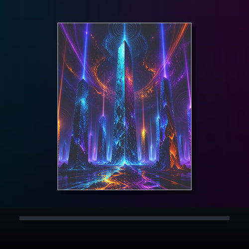 Ghost Geometry original KOSVYRE poster displayed in a dark psychedelic gallery setting