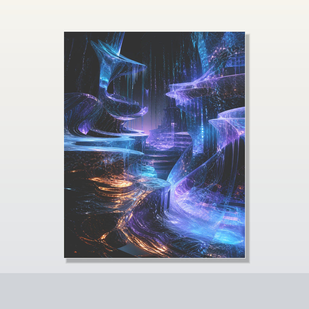 Glacier of Unfinished Signals original KOSVYRE poster shown on a clean unframed display