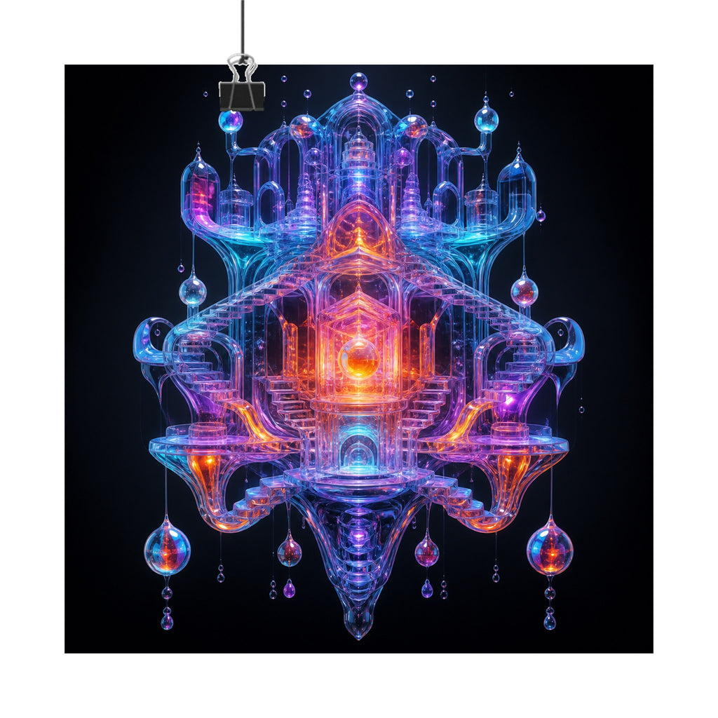 Glass Current Reliquary original KOSVYRE art print displayed with binder clips