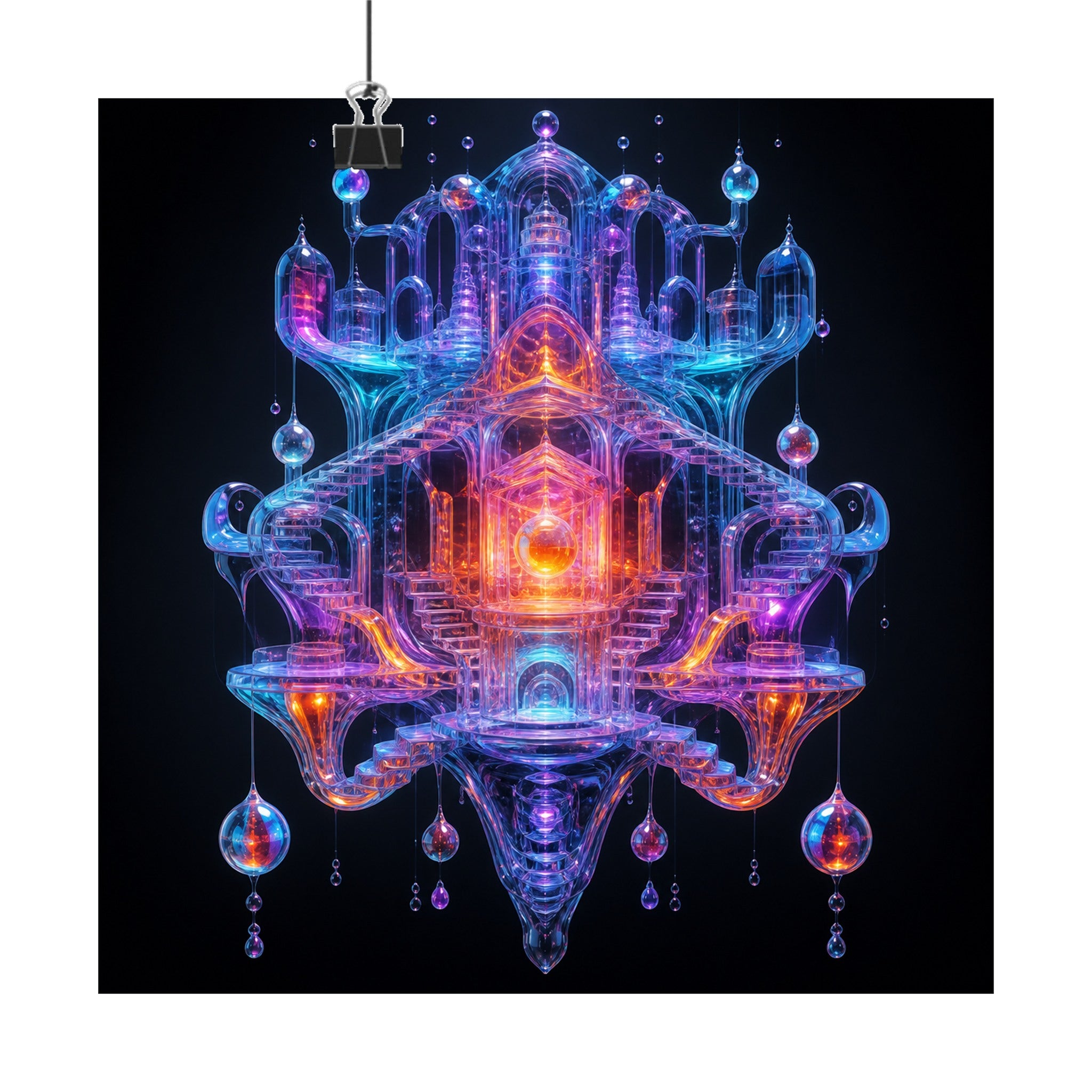 Glass Current Reliquary original KOSVYRE art print displayed with binder clips