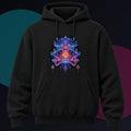 Glass Current Reliquary original KOSVYRE design on a black hoodie against a graphite studio background
