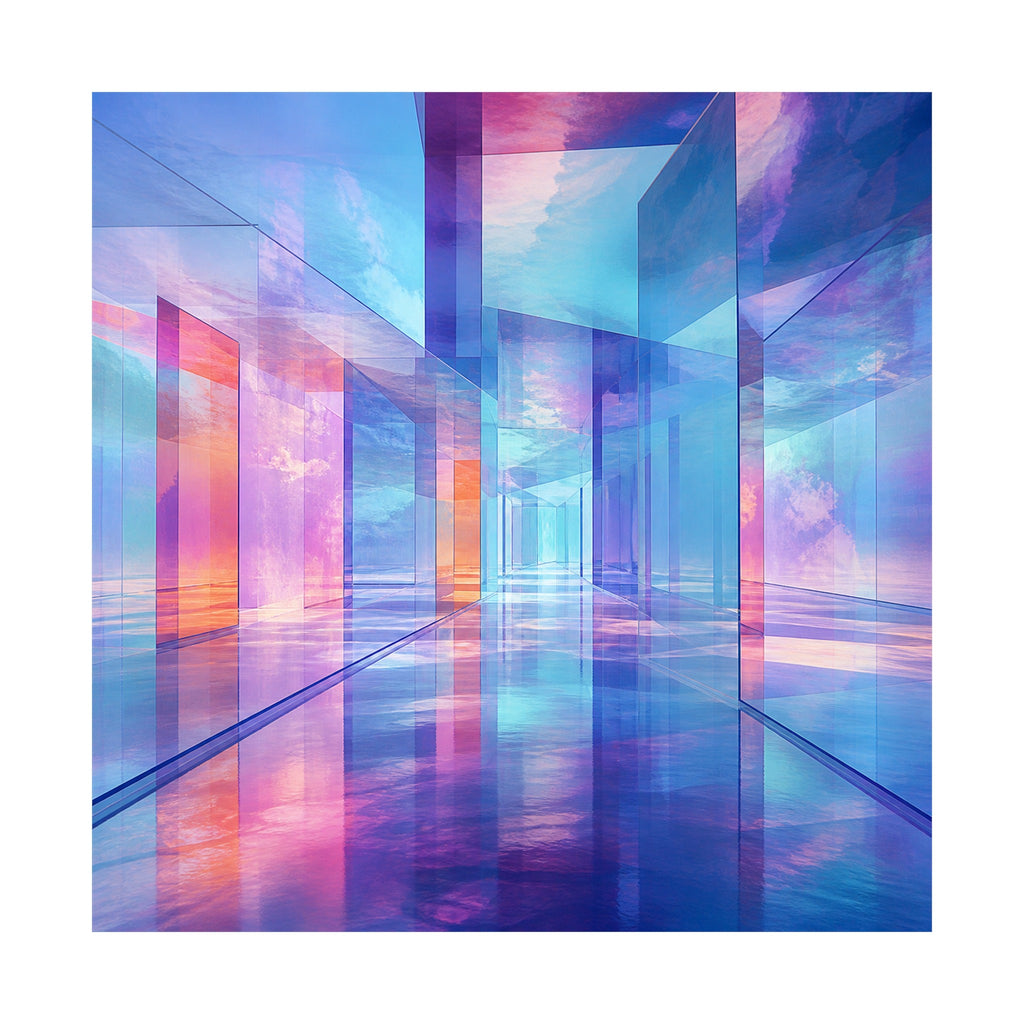 Glass Memory Corridor original KOSVYRE art print shown on a clean white display