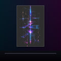 Glass Meridian Relay original KOSVYRE poster displayed in a dark psychedelic gallery setting