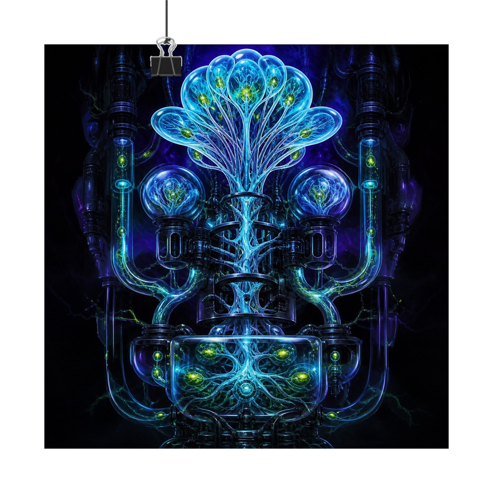 Glassroot Engine original KOSVYRE art print displayed with binder clips